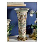 Ваза высокая из фарфора на бронзовом основании Turquoise Blooming Garden варинант исполнения - 6 | Loft Concept в Ростове-на-Дону