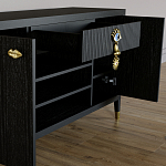 Комод-буфет Elsa Dreams Black с открытыми полками   варинант исполнения - 1 | Loft Concept в Ростове-на-Дону