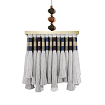 Люстра квадратная плетеная с бахромой Wicker Square Chandelier with Tassels варинант исполнения - 2 | Loft Concept в Ростове-на-Дону