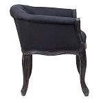 Кресло низкое в стиле прованс Черный Лен Louis French Armchair  варинант исполнения - 2 | Loft Concept в Ростове-на-Дону