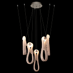 Подвесной светильник белого цвета с 6-ю изогнутыми плафонами Flow Loop варинант исполнения - 3 | Loft Concept в Ростове-на-Дону