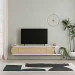 ТВ-тумба подвесная белая с полкой и откидной дверцей цвета древесины TONE TV STAND WHITE варинант исполнения - 1 | Loft Concept в Ростове-на-Дону