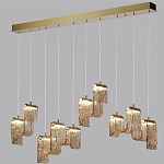 Подвесной светильник линейный с плафонами волнистой формы из фактурного стекла Big Wave варинант исполнения - 9 | Loft Concept в Ростове-на-Дону