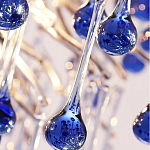 Люстра овальная с синими стеклянными подвесками в форме капель FAIRYTREE Light варинант исполнения - 2 | Loft Concept в Ростове-на-Дону