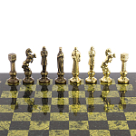 Шахматы Ренессанс из бронзы с доской из натурального камня Змеевик Decorative Thematic Chess варинант исполнения - 4 | Loft Concept в Ростове-на-Дону