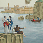 Обои ручная роспись Views of Italy Aurore варинант исполнения - 2 | Loft Concept в Ростове-на-Дону