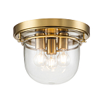 Потолочный светильник для ванных комнат с круглым стеклянным плафоном и тремя лампами Quoizel варинант исполнения - 1 | Loft Concept в Ростове-на-Дону