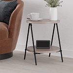 Стол приставной с 2-мя круглыми бежево-серыми столешницами ESSEL LIGHT MOCHA варинант исполнения - 4 | Loft Concept в Ростове-на-Дону