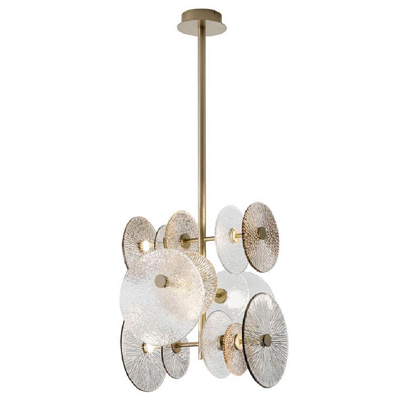  Ceiling Lamp Chandelier in Champagne Finish Brass Decorative Glass    -- | Loft Concept 