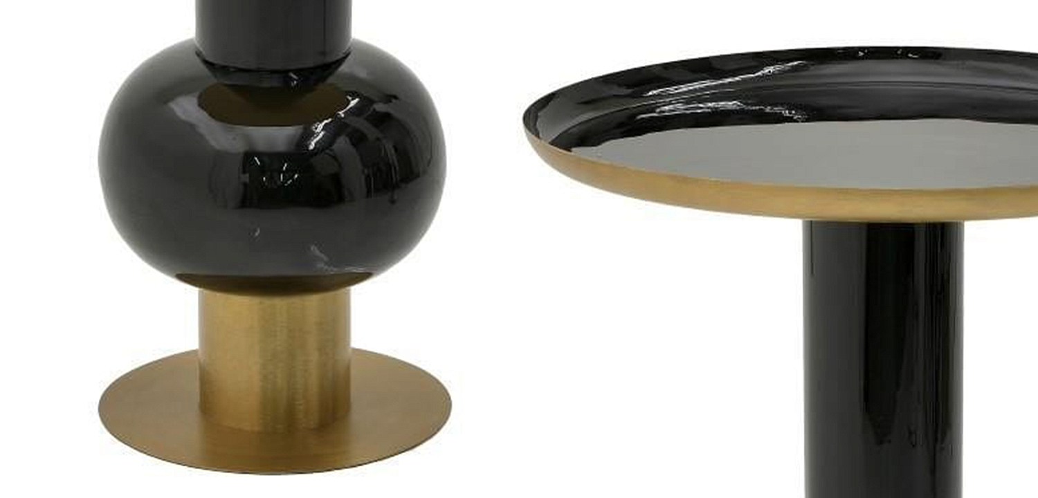 Круглый металлический приставной стол Calem Side Table Gold Black Круглый металлический приставной стол Calem Side Table Gold Black - Loft-Concept в Ростове-на-Дону