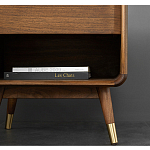 Прикроватная деревянная тумба с ящиком и нишей для хранения Moon Walnut Furniture варинант исполнения - 4 | Loft Concept в Ростове-на-Дону
