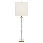 Настольная лампа с прозрачным корпусом и прямоугольным тканевым абажуром Charm and Luxury варинант исполнения - 3 | Loft Concept в Ростове-на-Дону