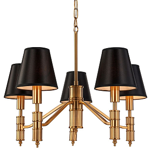 Люстра с черными атласными абажурами Moriart 5 ламп