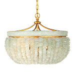 Подвесной светильник с каскадом из стеклянных декоративных элементов на золотом каркасе Shining Sea Glass варинант исполнения - 4 | Loft Concept в Ростове-на-Дону