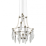 Люстра подвесная из металла с хрустальными подвесками прозрачного цвета Quasar 41 варинант исполнения - 1 | Loft Concept в Ростове-на-Дону