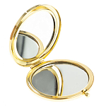Зеркало карманное двухстороннее круглое из натурального камня Серафинит в подарочной упаковке Gold Stone Mirrors варинант исполнения - 2 | Loft Concept в Ростове-на-Дону