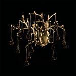 Бра в форме ветвей деревьев золотого цвета с прозрачными подвесками-каплями Droplet Bra варинант исполнения - 4 | Loft Concept в Ростове-на-Дону