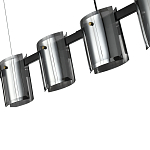 Подвесной светильник светодиодный с 5-ю цилиндрическими плафонами светло-серого цвета из стекла и стали Andrea Сhandelier Grey варинант исполнения - 1 | Loft Concept в Ростове-на-Дону