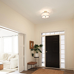 Потолочный светильник с двойным цилиндрическим плафоном из белого стекла и прозрачной органзы Kichler варинант исполнения - 11 | Loft Concept в Ростове-на-Дону