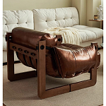 Кресло-диван кожаное на деревянном каркасе Medieval Furniture варинант исполнения - 2 | Loft Concept в Ростове-на-Дону