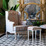 Кресло из массива бука серое с растительным орнаментом Raffael Floral Grey Armchair варинант исполнения - 8 | Loft Concept в Ростове-на-Дону