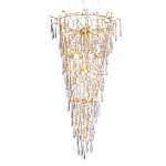 Люстра подвесная в форме перевернутой пирамиды с металлическими ветвями и прозрачными стеклянными подвесками Droplet Chandelier варинант исполнения - 1 | Loft Concept в Ростове-на-Дону