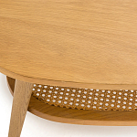 Журнальный стол из массива дуба и декором из плетеного ротанга Reyer Rattan Coffee Table варинант исполнения - 3 | Loft Concept в Ростове-на-Дону
