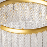 Люстра двухъярусная с золотого цвета и прозрачными подвесками Pettico варинант исполнения - 10 | Loft Concept в Ростове-на-Дону