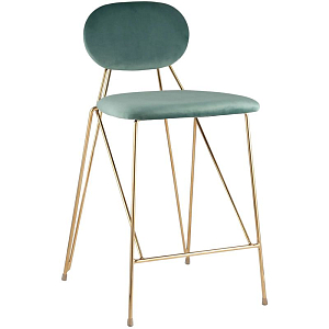 Полубарный Стул Alice Велюр Мятный цвет