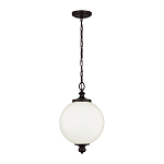 Подвесной светильник с белым стеклянным плафоном в форме шара на цепи Feiss варинант исполнения - 2 | Loft Concept в Ростове-на-Дону
