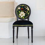 Стул чёрный из натурального бука с изображением птица в саду Blooming Red Birds варинант исполнения - 3 | Loft Concept в Ростове-на-Дону