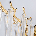 Бра золотого цвета с разветвленными ветвями и длинными прозрачными подвесками в форме стеклянных сосулек Droplet Chandelier варинант исполнения - 4 | Loft Concept в Ростове-на-Дону