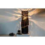 Напольная лампа черная с текстильными элементами "ЯРВИ" варинант исполнения - 1 | Loft Concept в Ростове-на-Дону