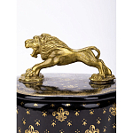 Шкатулка черного цвета с крышкой с фигуркой льва Eden Garden варинант исполнения - 2 | Loft Concept в Ростове-на-Дону