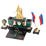 Настольный письменный набор из малахита и долерита Leader Organizer варинант исполнения - 2 | Loft Concept в Ростове-на-Дону