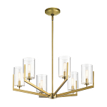 Люстра с 6-ю прозрачными цилиндрическими плафонами Kichler варинант исполнения - 2 | Loft Concept в Ростове-на-Дону