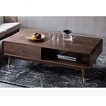 Кофейный стол из дерева с ящиком и нишей для хранения Coffee Walnut Table варинант исполнения - 3 | Loft Concept в Ростове-на-Дону