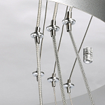 Люстра с тремя кольцами цвета хром и прозрачными хрустальными шарами по периметру Sacramento Transparent Balls Chandelier варинант исполнения - 10 | Loft Concept в Ростове-на-Дону