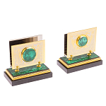 Настольный письменный набор из малахита с декором в виде лошади Leader Organizer варинант исполнения - 5 | Loft Concept в Ростове-на-Дону