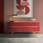 Дизайнерский комод овальный с розовой бархатной обивкой Edith варинант исполнения - 2 | Loft Concept в Ростове-на-Дону