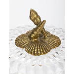 Конфетница прозрачная стеклянная на бронзовых ножках в виде морских коньков с крышкой в виде ракушки Eden Garden варинант исполнения - 2 | Loft Concept в Ростове-на-Дону