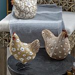 Статуэтка курица с белым цветочным узором и металлическими ножками Rustic Chicken варинант исполнения - 4 | Loft Concept в Ростове-на-Дону