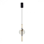 Подвесной светильник с шарообразным плафоном из алебастра и бронзовой декоративной стрекозой Alaris  варинант исполнения - 2 | Loft Concept в Ростове-на-Дону