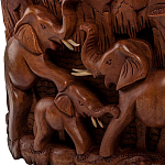 Панно из дерева пирамида из слонов Panel With Animals варинант исполнения - 3 | Loft Concept в Ростове-на-Дону