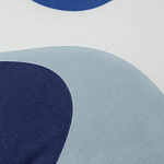 Подушка декоративная хлопковая синего цвета с абстрактным принтом Elysian Flow Azure варинант исполнения - 3 | Loft Concept в Ростове-на-Дону