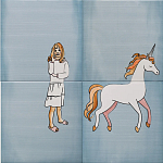 Плитка с узором Девочка единорог варинант исполнения - 1 | Loft Concept в Ростове-на-Дону