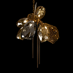 Люстра подвесная со стеклянными плафонами из дымчатого и золотистого с тремя вертикальными подвесками Gilded Mirage  варинант исполнения - 7 | Loft Concept в Ростове-на-Дону