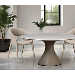 Стол обеденный круглый мраморный на бежевом основании Valedmir варинант исполнения - 6 | Loft Concept в Ростове-на-Дону