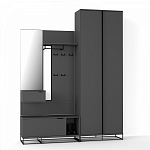 Двухдверный шкаф цвета графит Strict Lines варинант исполнения - 4 | Loft Concept в Ростове-на-Дону