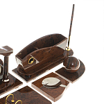 Настольный письменный набор с часами из природного камня обсидиана Competent Leader варинант исполнения - 5 | Loft Concept в Ростове-на-Дону